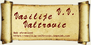 Vasilije Valtrović vizit kartica